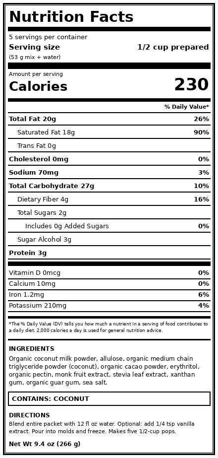 Chocolate Keto-Friendly Ice Cream Mix